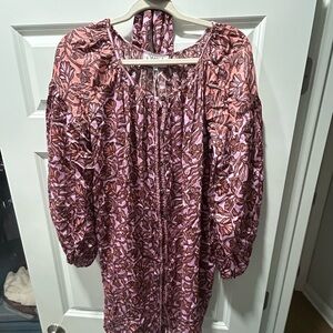 Omika Floral Long Sleeve Dress - Pink and Purple